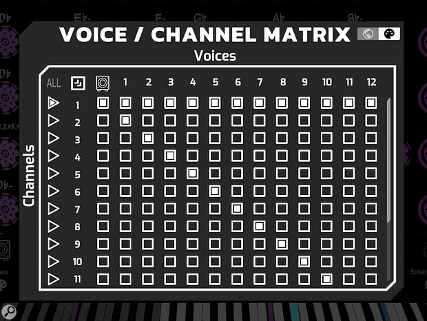 The ability to send out constituent chord notes on different channels is the basis of Cymasphere’s ability to play an orchestral scoring template in one fell swoop, and it’s all easily configurable.
