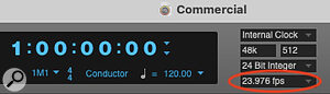 Screen 1: Choose the frame rate that matches the movie rate here.