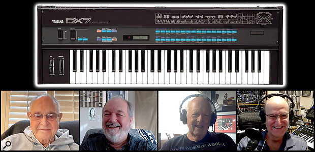 Yamaha DX7 team (l-r) - Dr John Chowning, Dave Bristow, Gary Leuenberger, Manny Fernandez