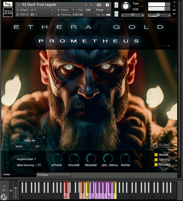 The Zero-G Ethera Gold Prometheus user interface.